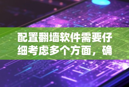配置翻墙软件需要仔细考虑多个方面,确保既能实现目标,又不暴露风险。以下是分步骤的指南 配置翻墙软件需要仔细考虑多个方面,确保既能实现目标,又不暴露风险。以下是分步骤的指南