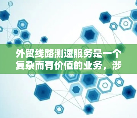 外贸线路测速服务是一个复杂而有价值的业务,涉及技术、管理、法律和经济等多个方面。以下是对外贸线路测速服务的全面分析和总结 外贸线路测速服务是一个复杂而有价值的业务,涉及技术、管理、法律和经济等多个方面。以下是对外贸线路测速服务的全面分析和总结